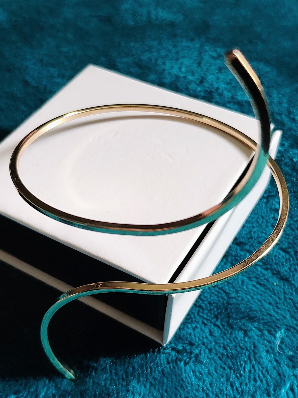 Gold Open Cuff Anklet - Minimal Spiral Design